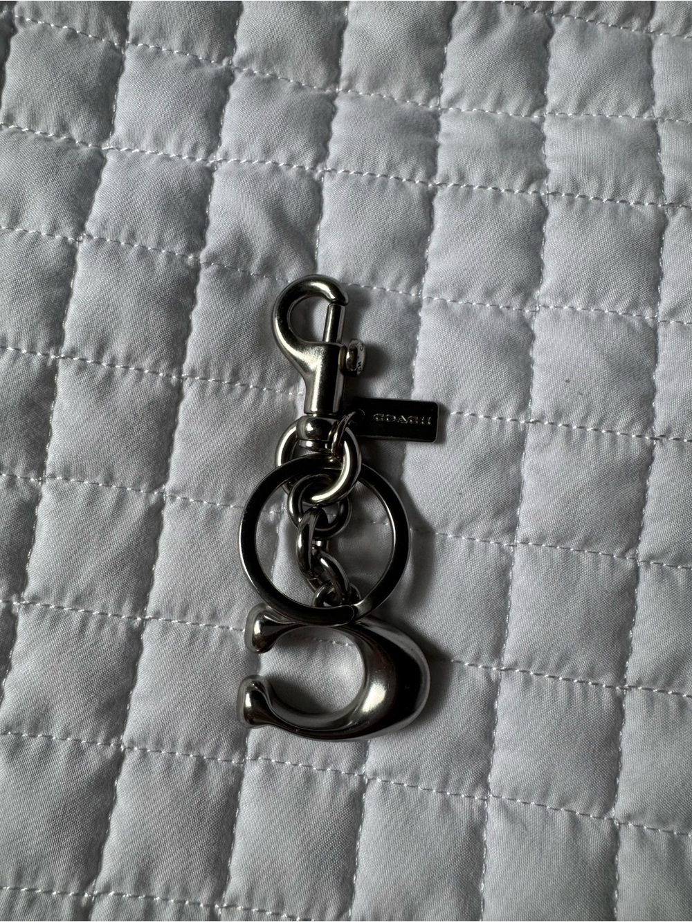 Coach Silver-Tone Sculpted 'C' Keychain bag charm - Picture 5 of 6